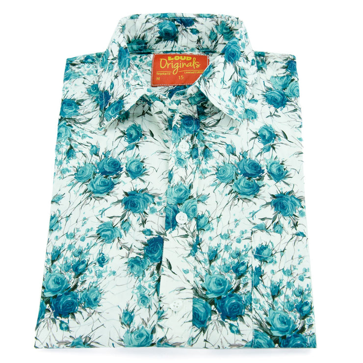 Regular Fit Short Sleeve Shirt - Mint Roses