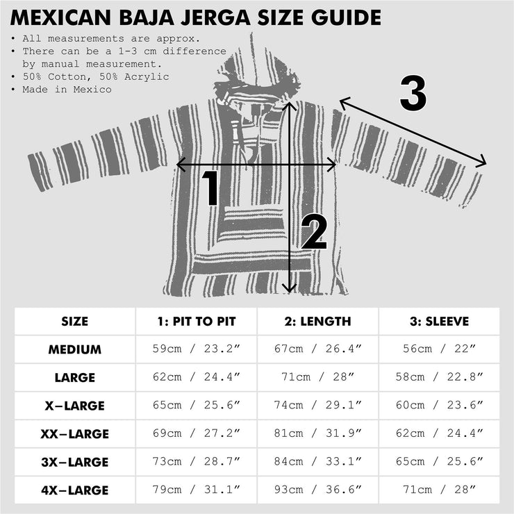 Recycled Mexican Baja Jerga Hoody - Thin Stripe Multi