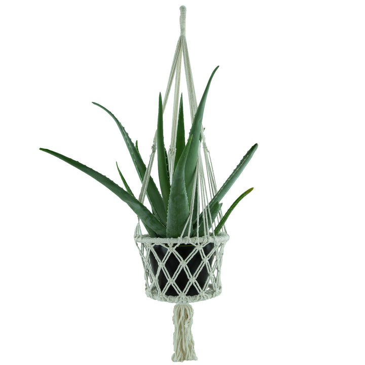 Macrame Hand Woven Rope Hanging Planter - Large (19cm Pot)