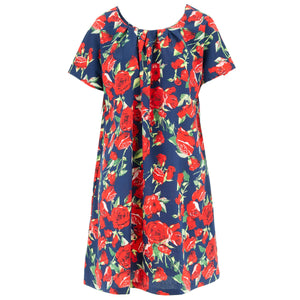 Floaty Pocket Pleat Dress - Rose Garden
