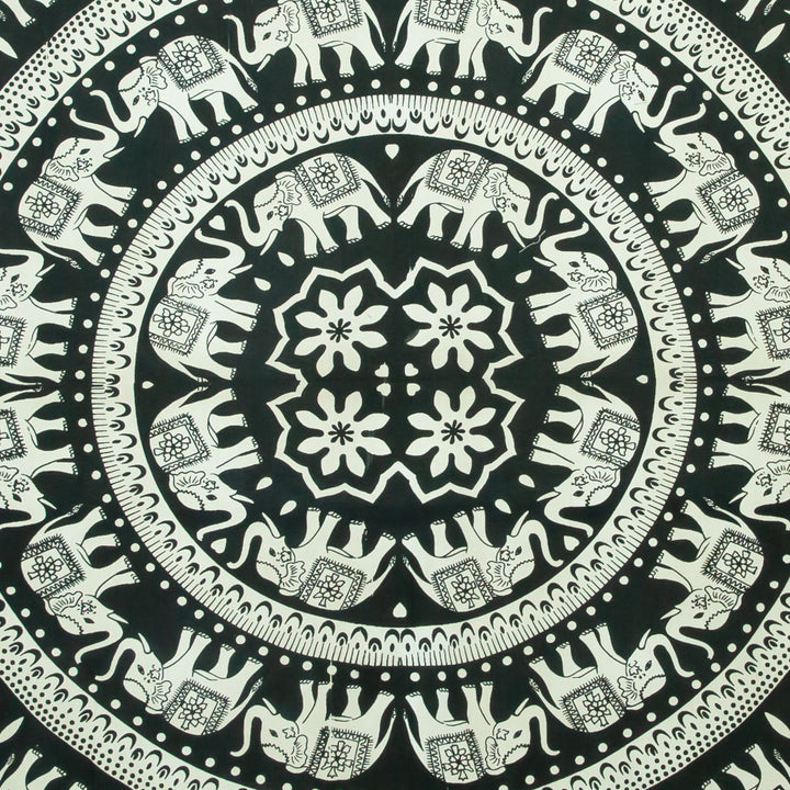 Block Printed Mandala Wall Hanging - Ebony