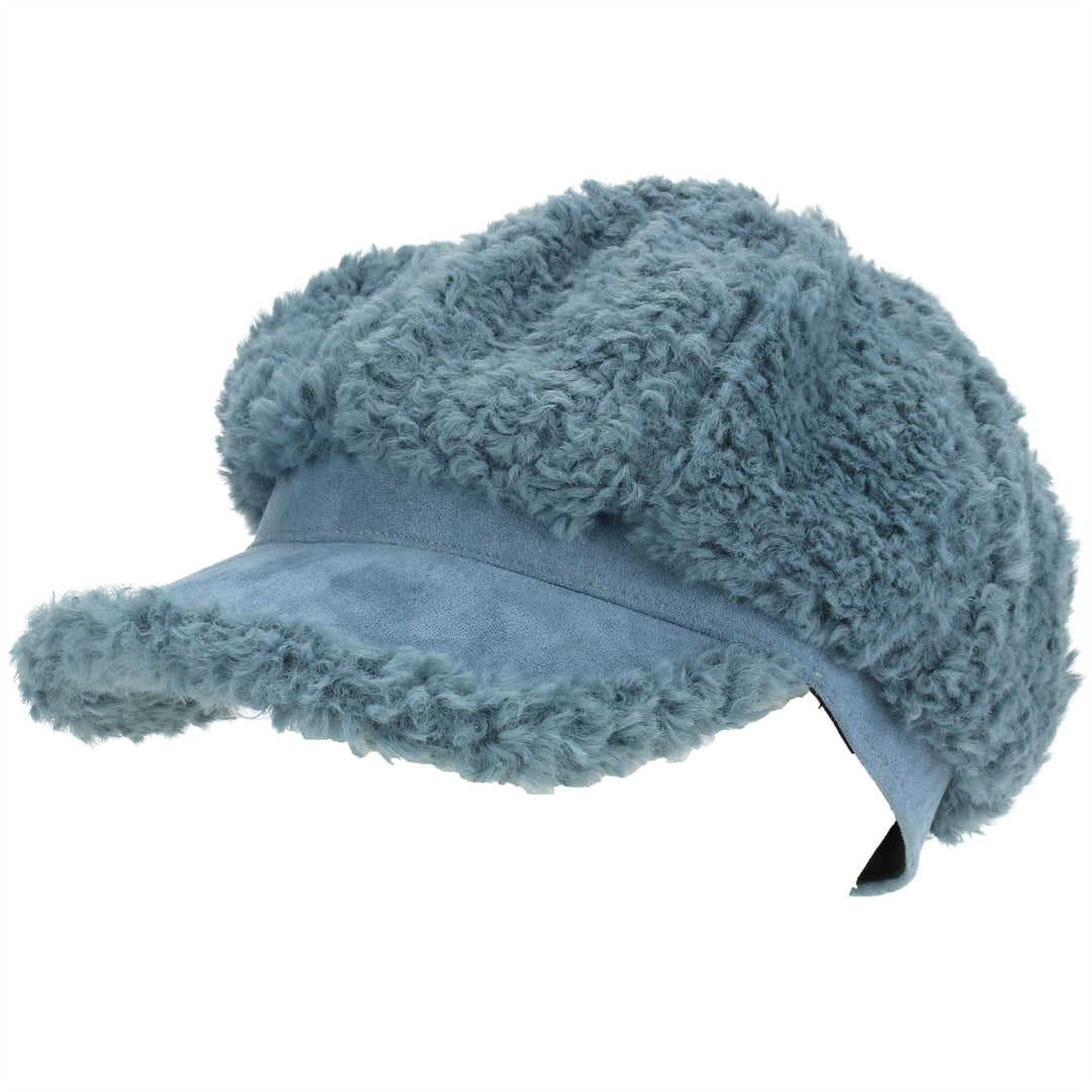 Macahel Soft Towelling Sherpa Peaked Cap - Blue