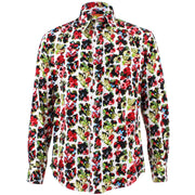 Tailored Fit Long Sleeve Shirt - Abstract Floral Windows Red