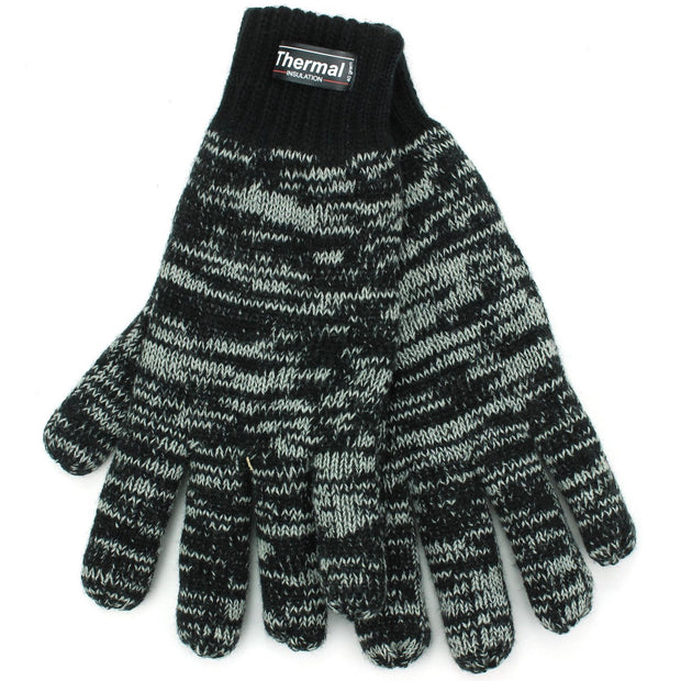 Mens Mottled Gloves - Black