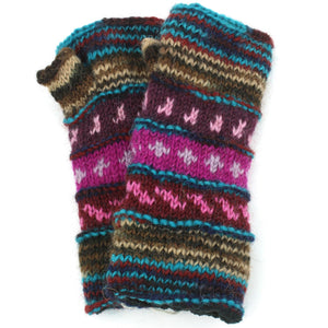 Wool Knit Arm Warmer - Tik Tik - Purple