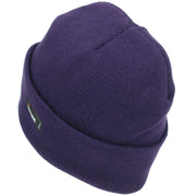 Fine Knit Beanie Hat - Purple