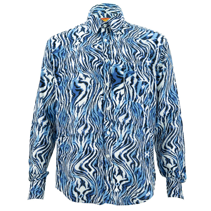 Regular Fit Long Sleeve Shirt - Blue Zebra