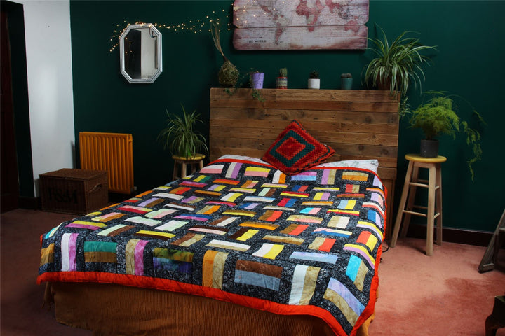 Handmade Quilted Patchwork Batik Printed Bedspread