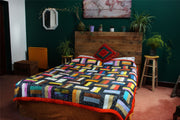 Handmade Quilted Patchwork Batik Printed Bedspread