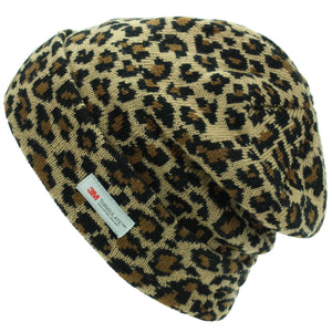 Bonnet imprimé léopard - marron