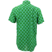 Regular Fit Short Sleeve Shirt - Green Indian Print