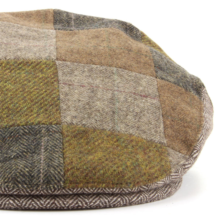 Patchwork tweed flat cap - Brown