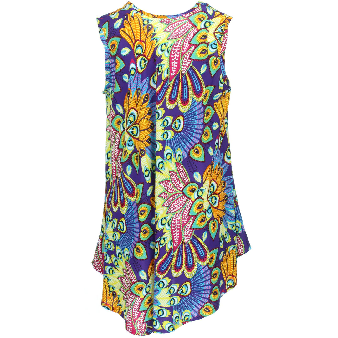 Tropical Hawaiian Swing Dress - Purple
