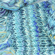 Chunky Wool Knit Scarf - Space Dye - Light Blue