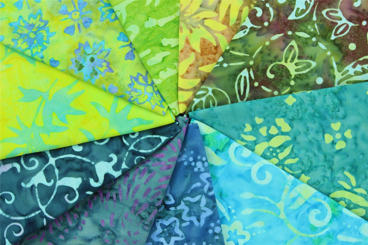 Fat Quarter - 10 Pieces of 19" x 20" Cotton Batik