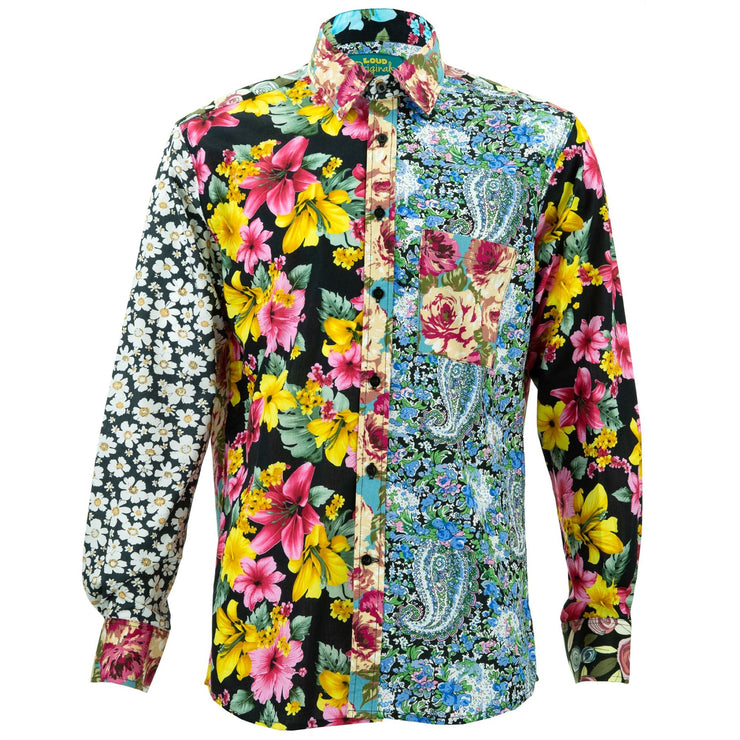 Regular Fit Long Sleeve Shirt - Random Mixed Panel Floral