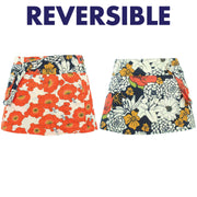 Reversible Popper Wrap Children's Size Mini Skirt - Floral / Japanese Floral