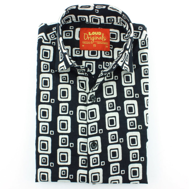 Tailored Fit Long Sleeve Shirt - Block Print - Squircles