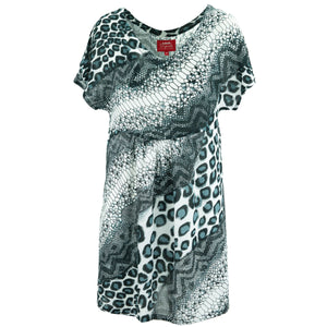 Robe droite courte Lolo - jungle ménagerie mono