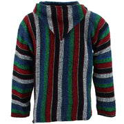 Mexican Baja Jerga Hoody - Wide Stripe Multi