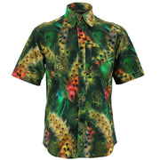 Regular Fit Short Sleeve Shirt - Peacock Feathers
