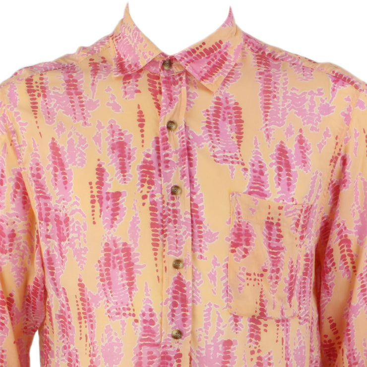 Regular Fit Long Sleeve Shirt - Pink Red & Yellow Abstract