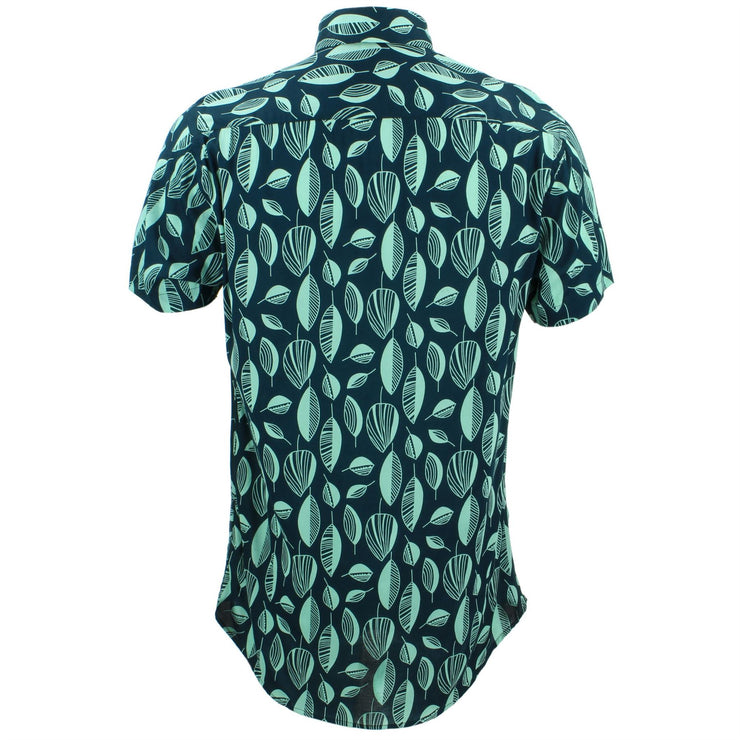 Tailored Fit Short Sleeve Shirt - Abstract Leaves