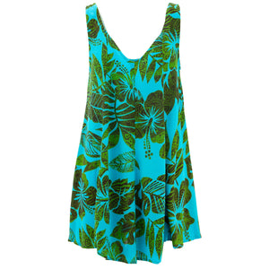 Robe Dolly flottante - feuille tropicale