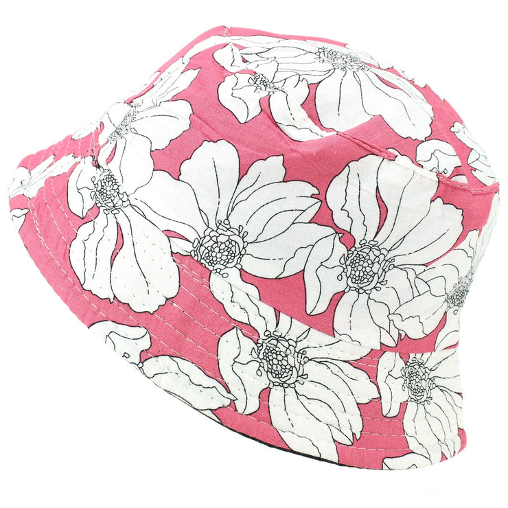 Canvas Bucket Hat - Pink Hawaii