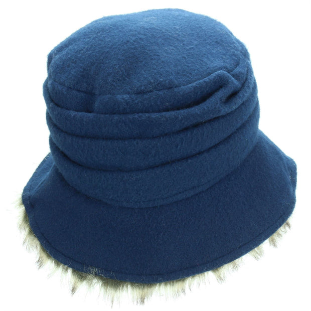 Hawkins Ladies Layered Fur Hat - Blue