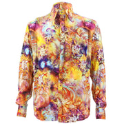 Tailored Fit Long Sleeve Shirt - Yellow Pink & Red Psychedelic