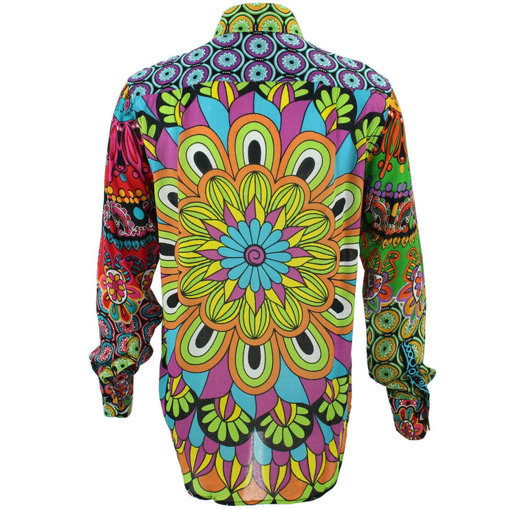 Regular Fit Long Sleeve Shirt - Random Mixed Panel - Carnival Mandala