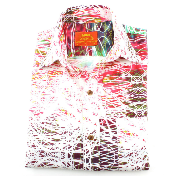 Tailored Fit Short Sleeve Shirt - Multi Abstract Doodle