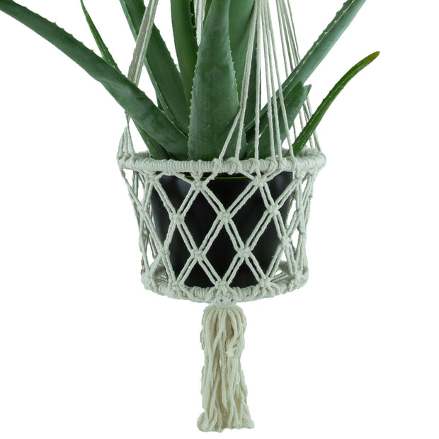 Macrame Hand Woven Rope Hanging Planter - Large (19cm Pot)