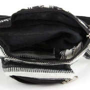 Canvas Bum Bag Money Belt Fanny Pack Black & White