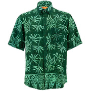 Regular Fit Short Sleeve Shirt - Tropical Leaf - Green