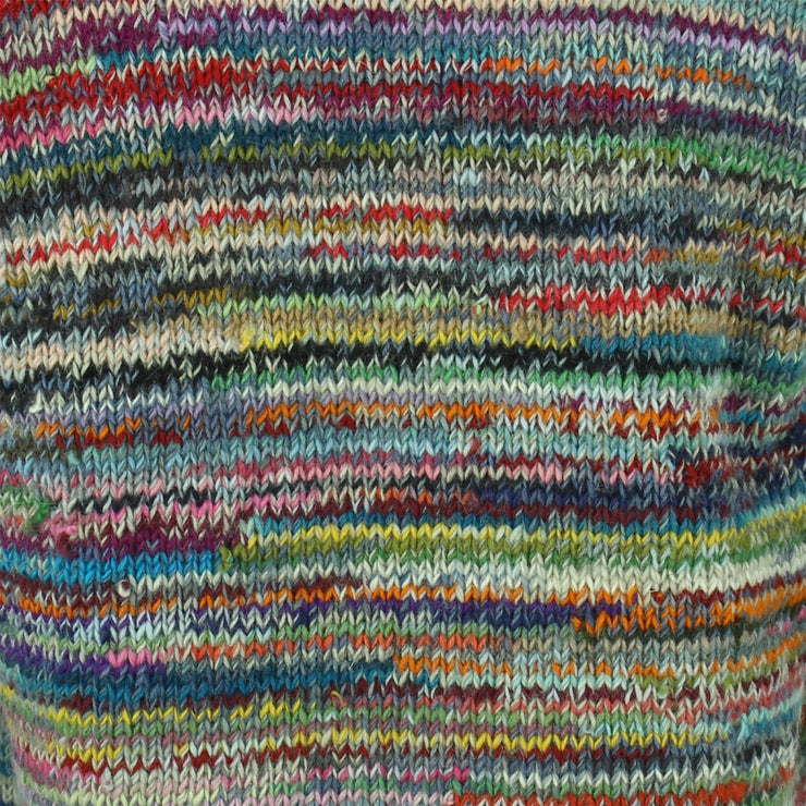 Chunky Wool Space Dye Knit Jumper - Grey Multi