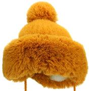 Macahel Soft Fur Bobble Hat with Tassels - Mustard