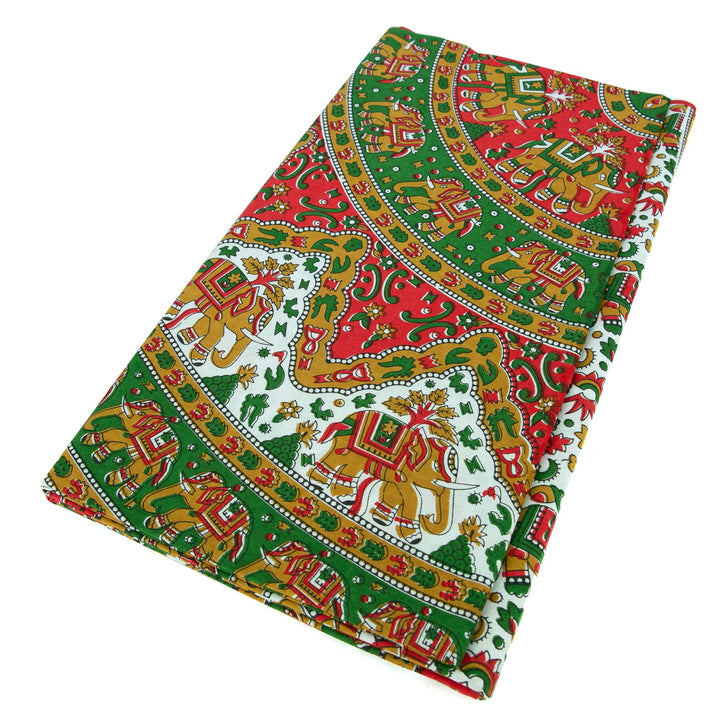 Block Printed Mandala Wall Hanging - Emerald Red