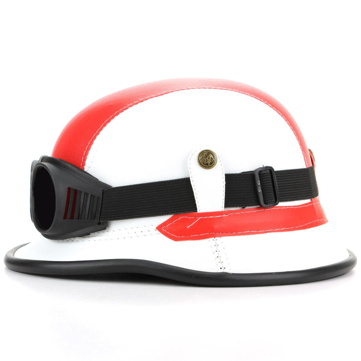 Combat Novelty Festival Helmet with Goggles - Red & White