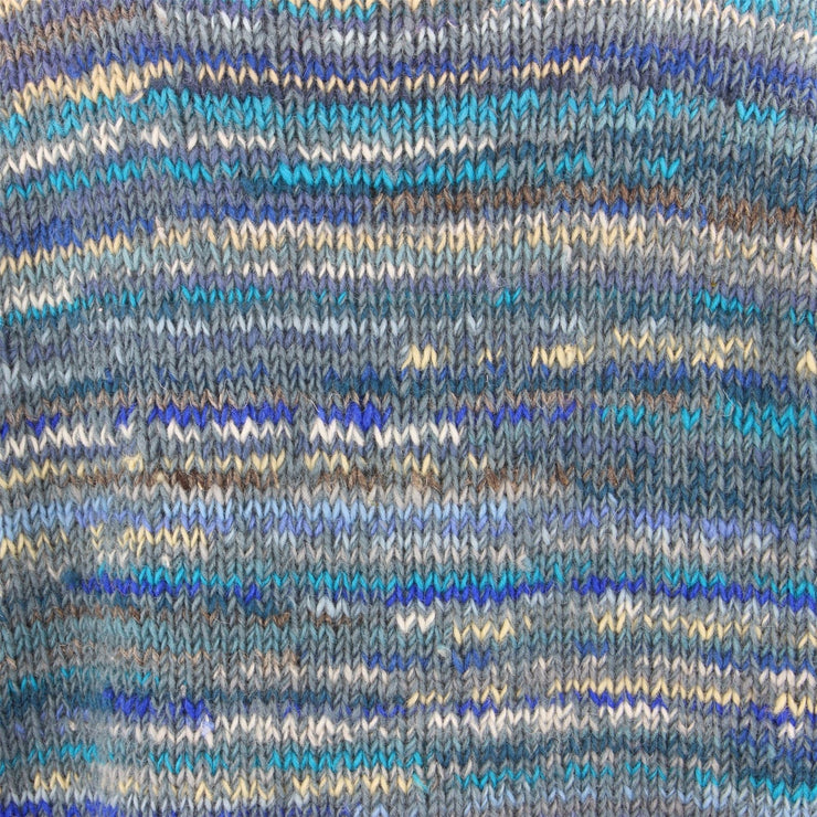 Chunky Wool Knit Space Dye Jumper - Blue Grey