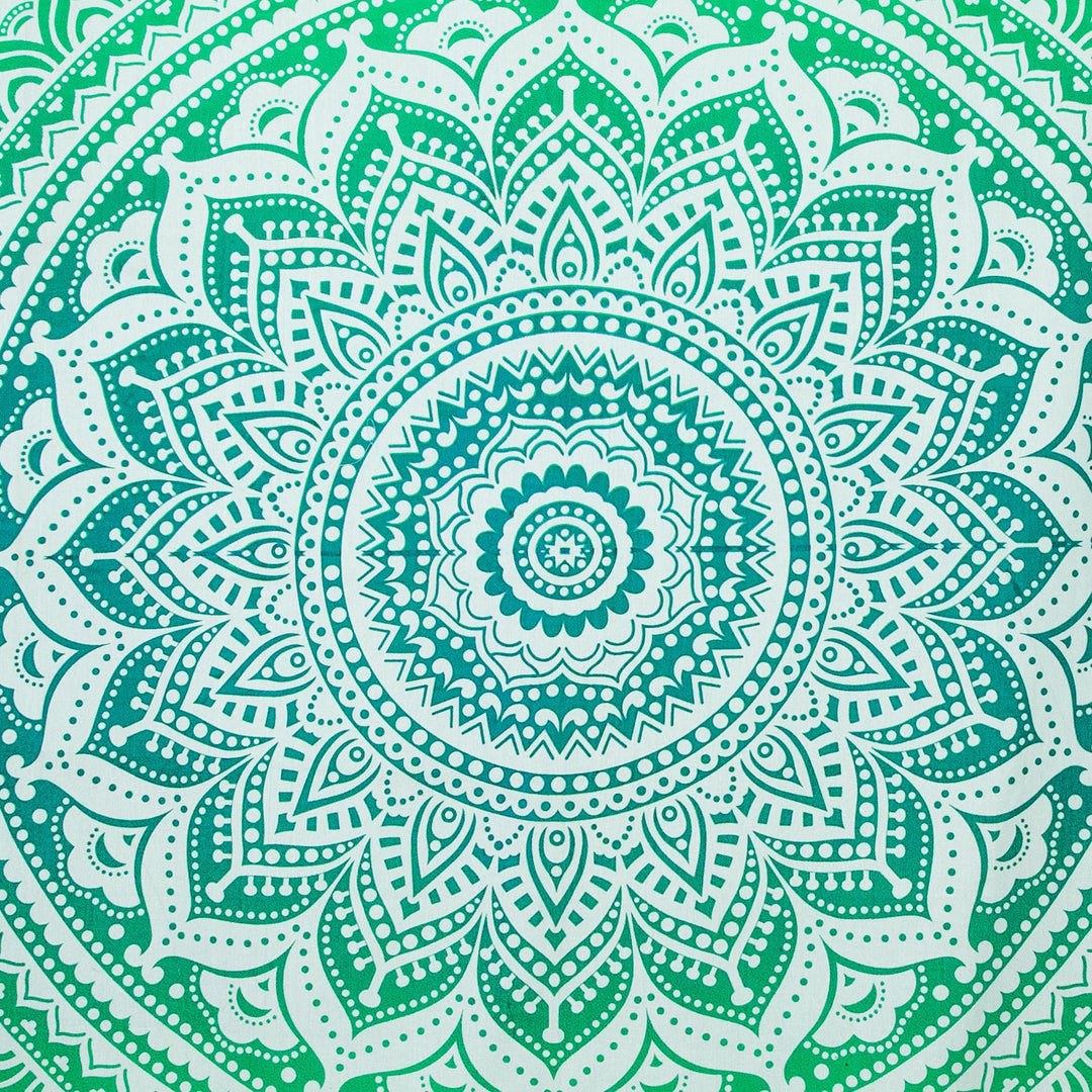 Block Printed Mandala Wall Hanging - Mint