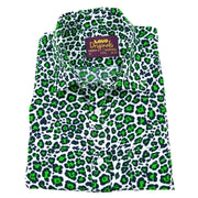 Regular Fit Short Sleeve Shirt - Green Leopard