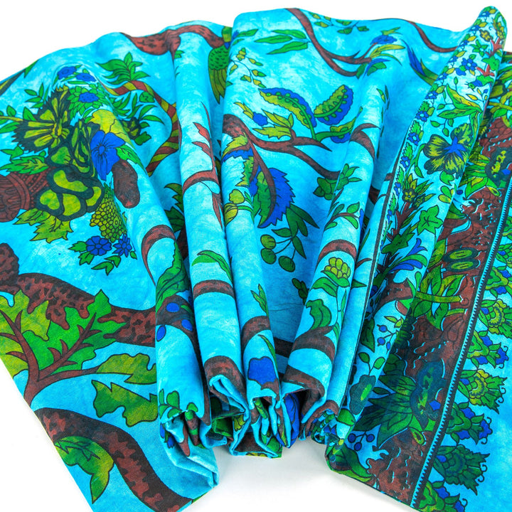 Block Printed Tree of Life Wall Hanging - Teal