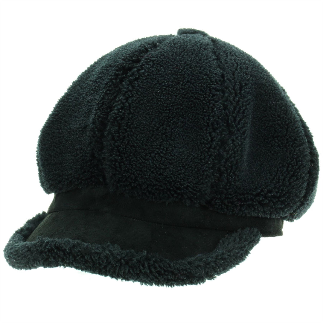Macahel 8 Panel Vintage Peaked Cap - Black