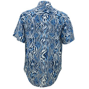 Regular Fit Short Sleeve Shirt - Blue Zebra