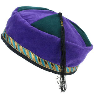 Chapeau de smoking népalais en velours - vert violet