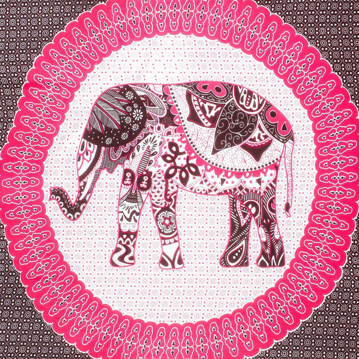 Viscose Rayon Sarong - Elephant Mandala - Pink