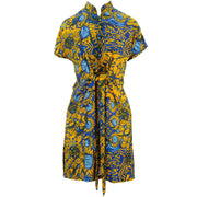 Mandarin Mini Dress - Sunflower Glow Blue