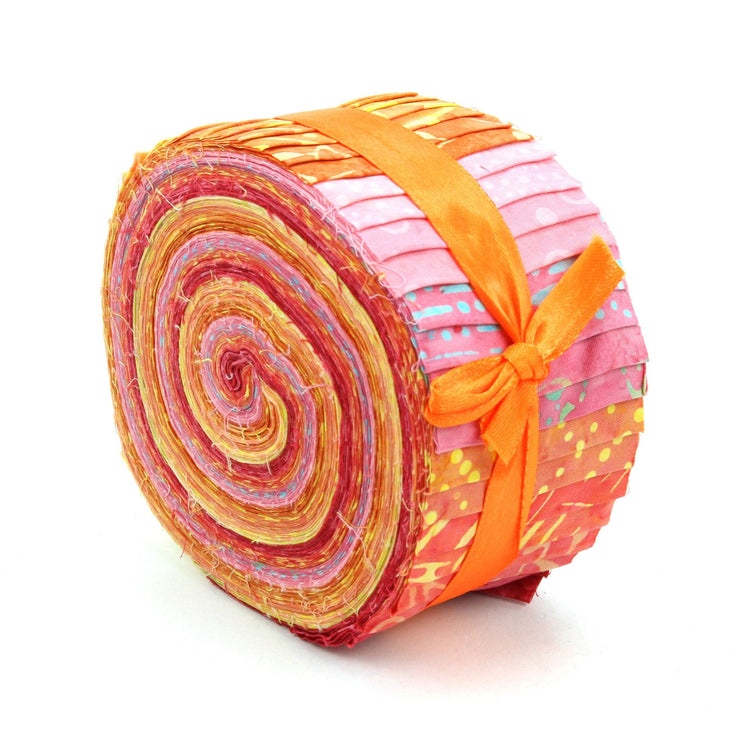 Jelly Roll - 40 Strips of 2.5" x 37" Cotton Batik